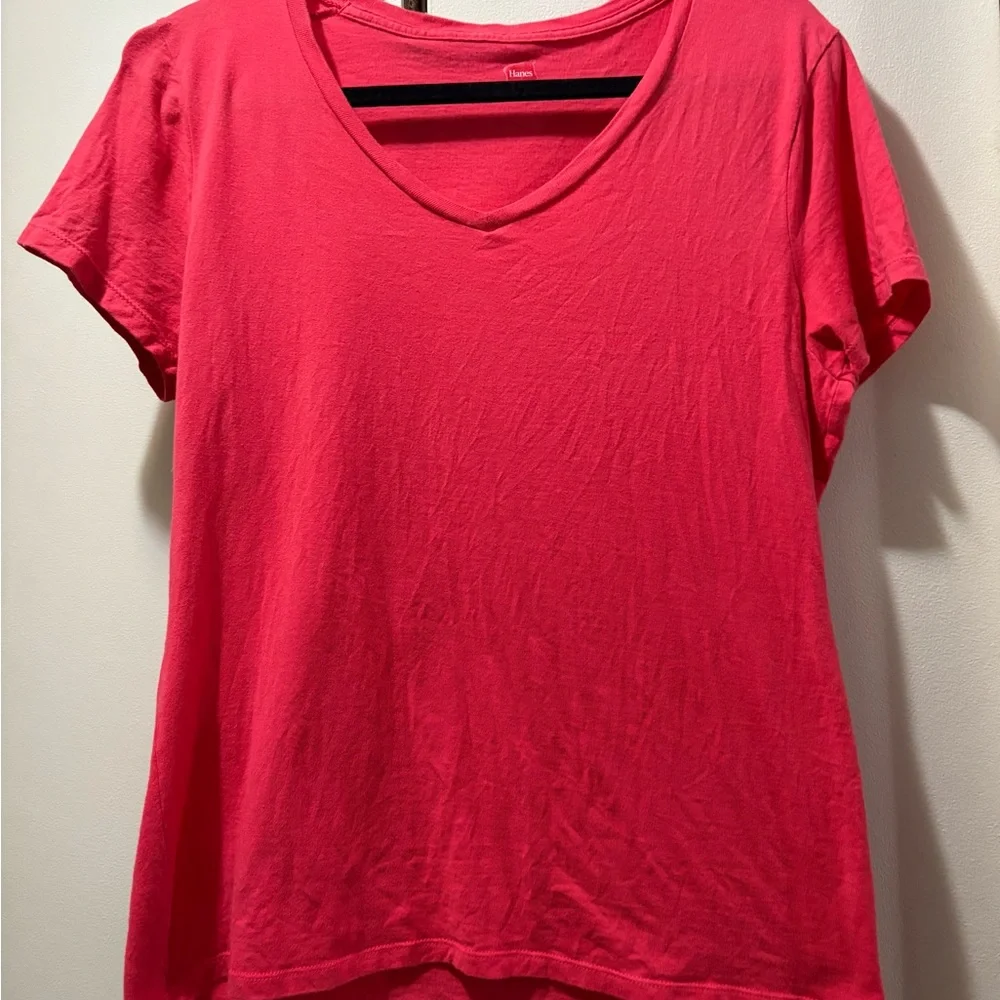 Hanes Orange Fitted Short Sleeve T-Shirt